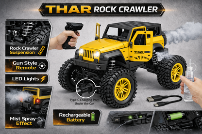 RC Thar Roxx Climber High Speed With Mist Spray Led Light, 2WD, Type-C Charing, 75ft Range