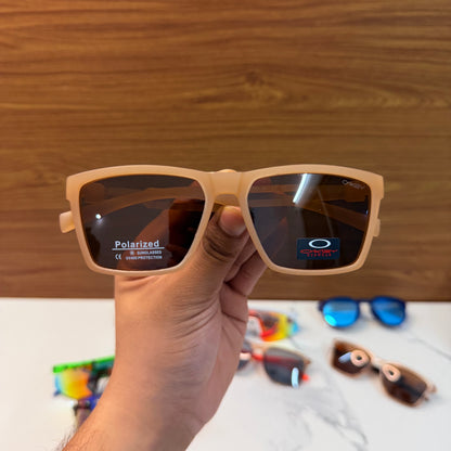 OAK. Sandstone Brown-Lens Rectangle Frame Light Weight Premium Sunglasses