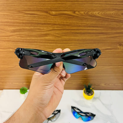 Green-Black Color SS Non Polarised Sports Sunglasses For Men Women Kids, Outdoor Cricket Cycling Running Hiking Fishing Sunglasses