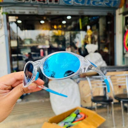 Trans Aqua Blue Colour Eye Jacket Redux – Oval Shape Sports Sunglasses