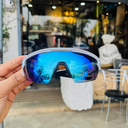 Sphaera White-Blue Premium Sports Sunglasses Best For Outdoor Sports And Adventures
