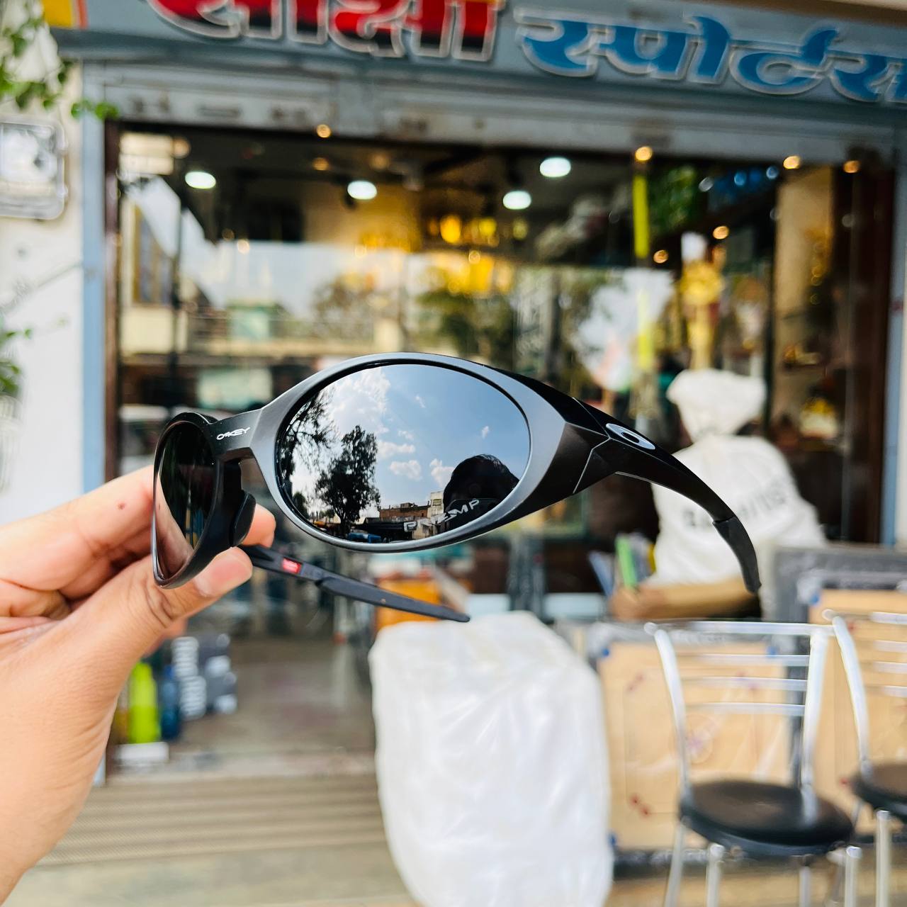 Matt Black oakley Eye Jacket Redux – Oval Shape Sports Sunglasses