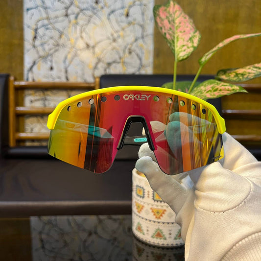 Sweep Vented Yellow Colour Premium Sports Sunglasses