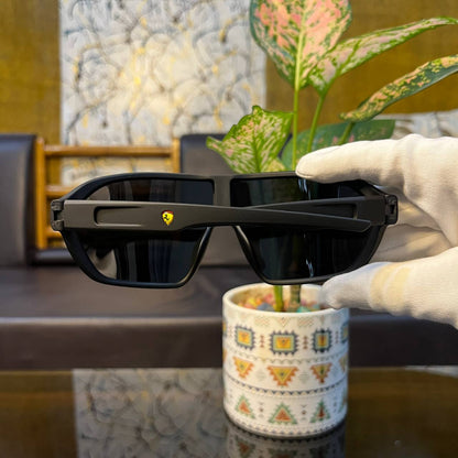 Ferrari Big Full Black Colour Premium High Quality Sunglasses