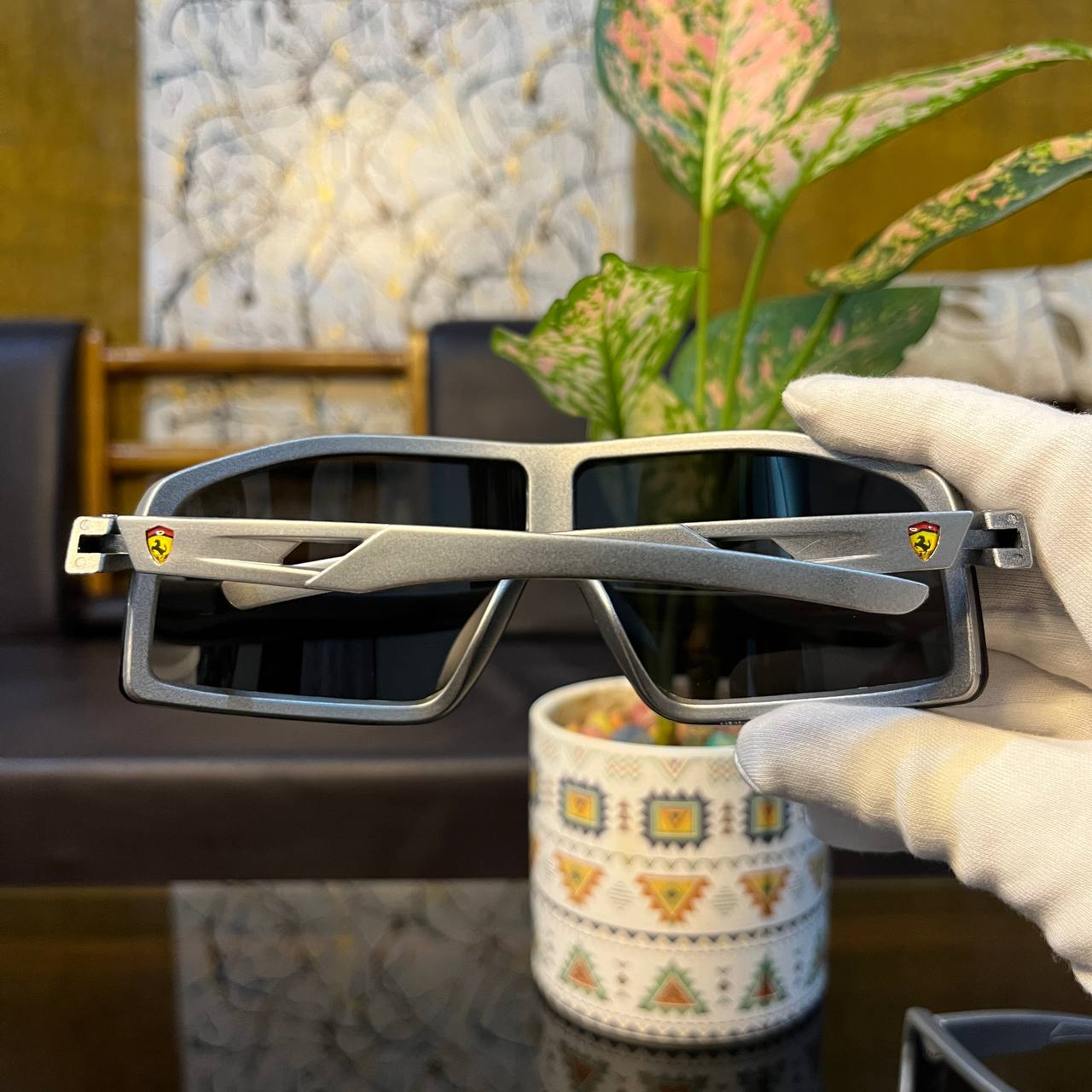 Ferrari FZ Matt Silver Colour Premium High Quality Sunglasses