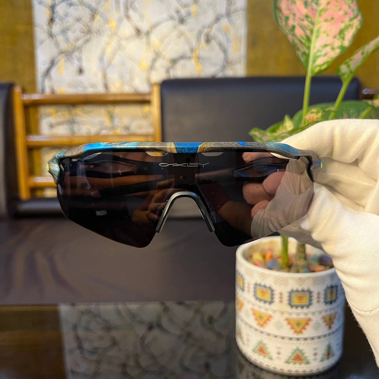 Radar Printed Blue Premium Sports Sunglasses