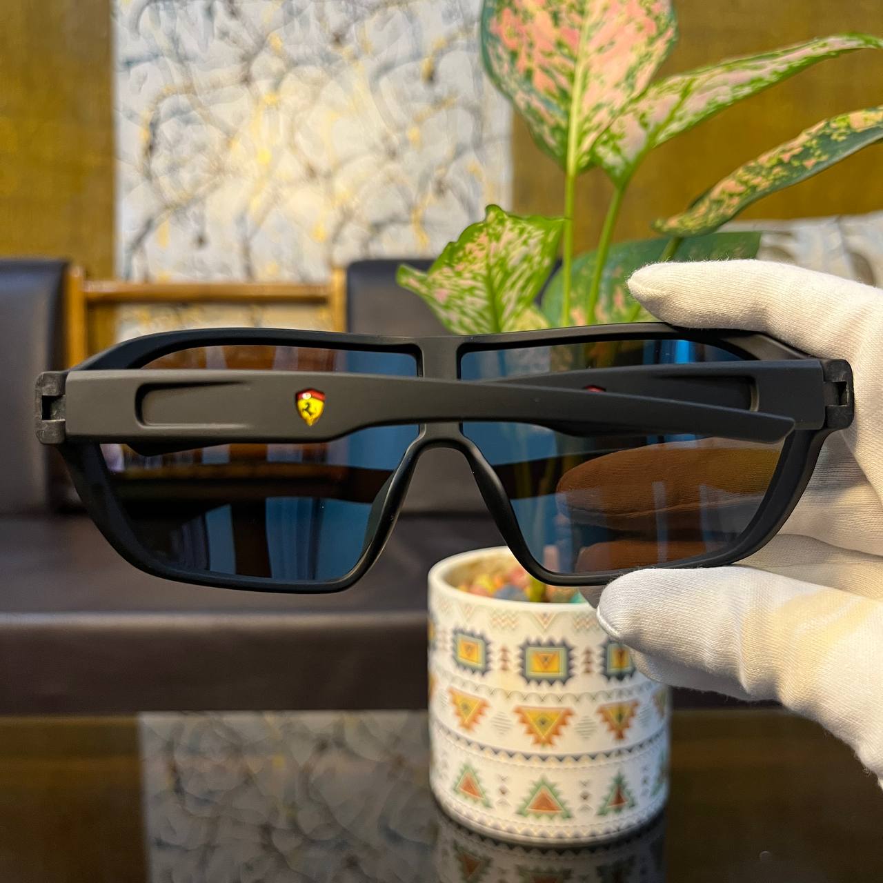 Ferrari Big Full Aqua Blue Colour Premium High Quality Sunglasses