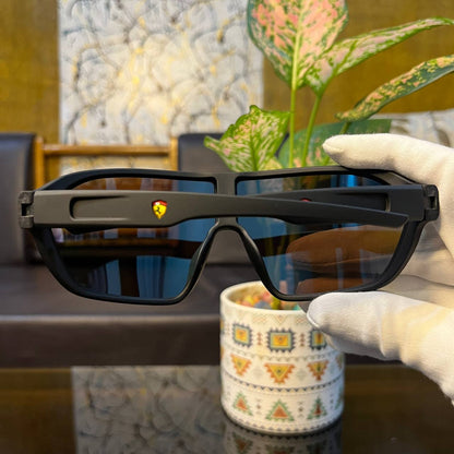 Ferrari Big Full Aqua Blue Colour Premium High Quality Sunglasses