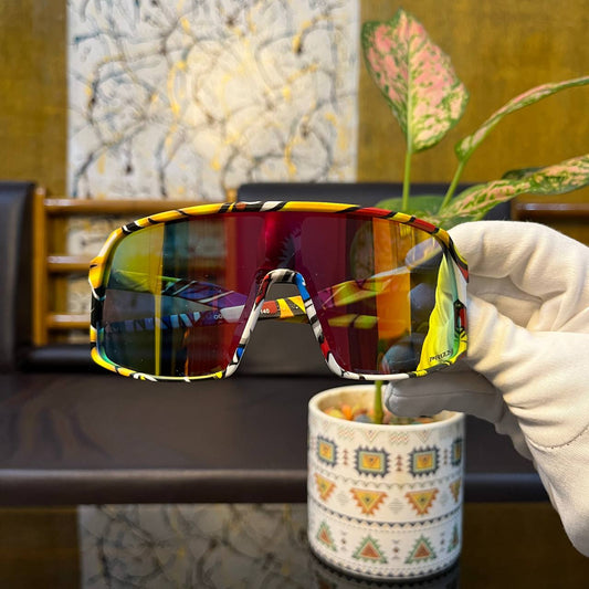 Sutro Yellow Printed Colour High Quality Unisex Sports Sunglass