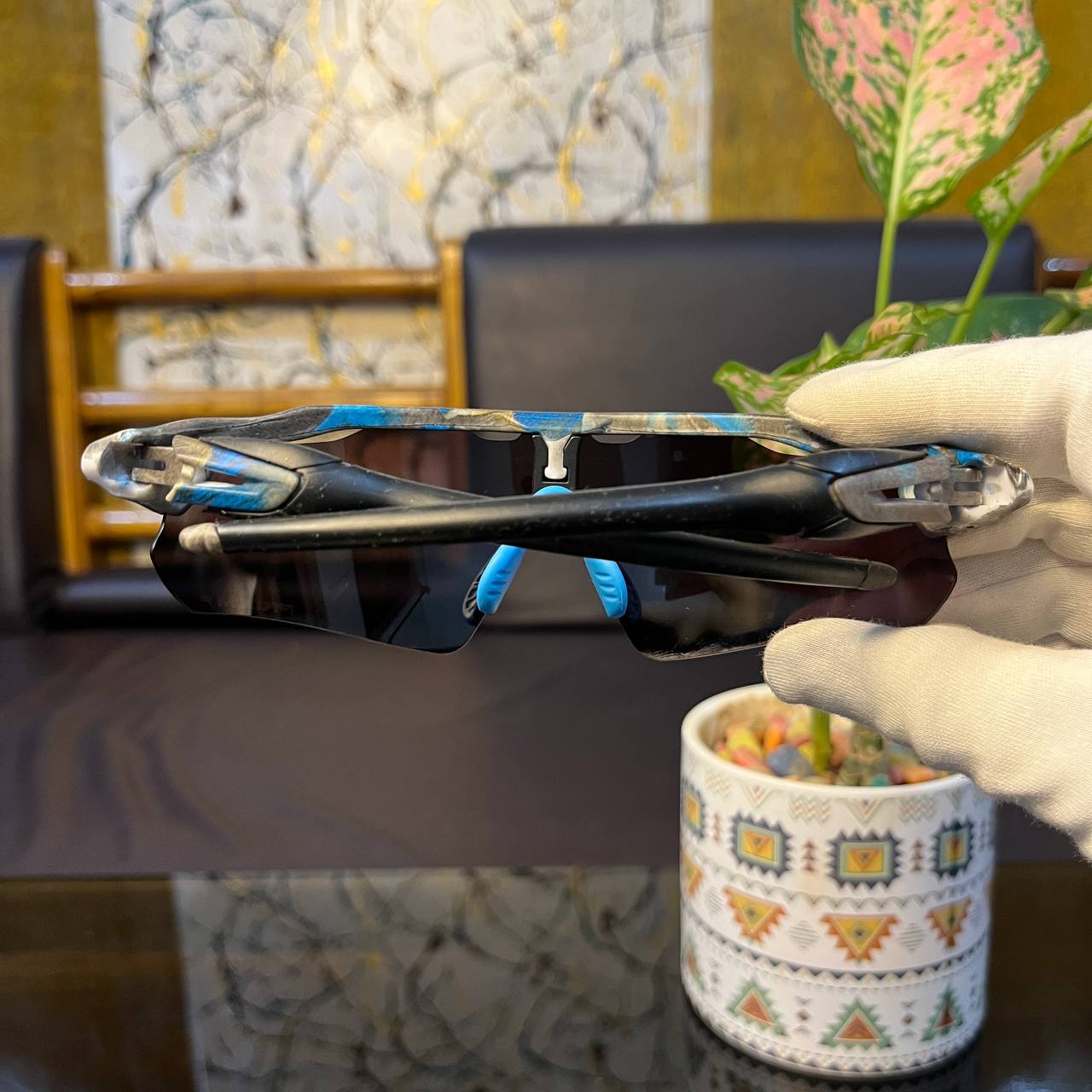 Radar Printed Blue Premium Sports Sunglasses