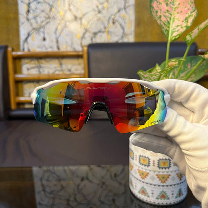 Radar White Golden Premium Sports Sunglasses